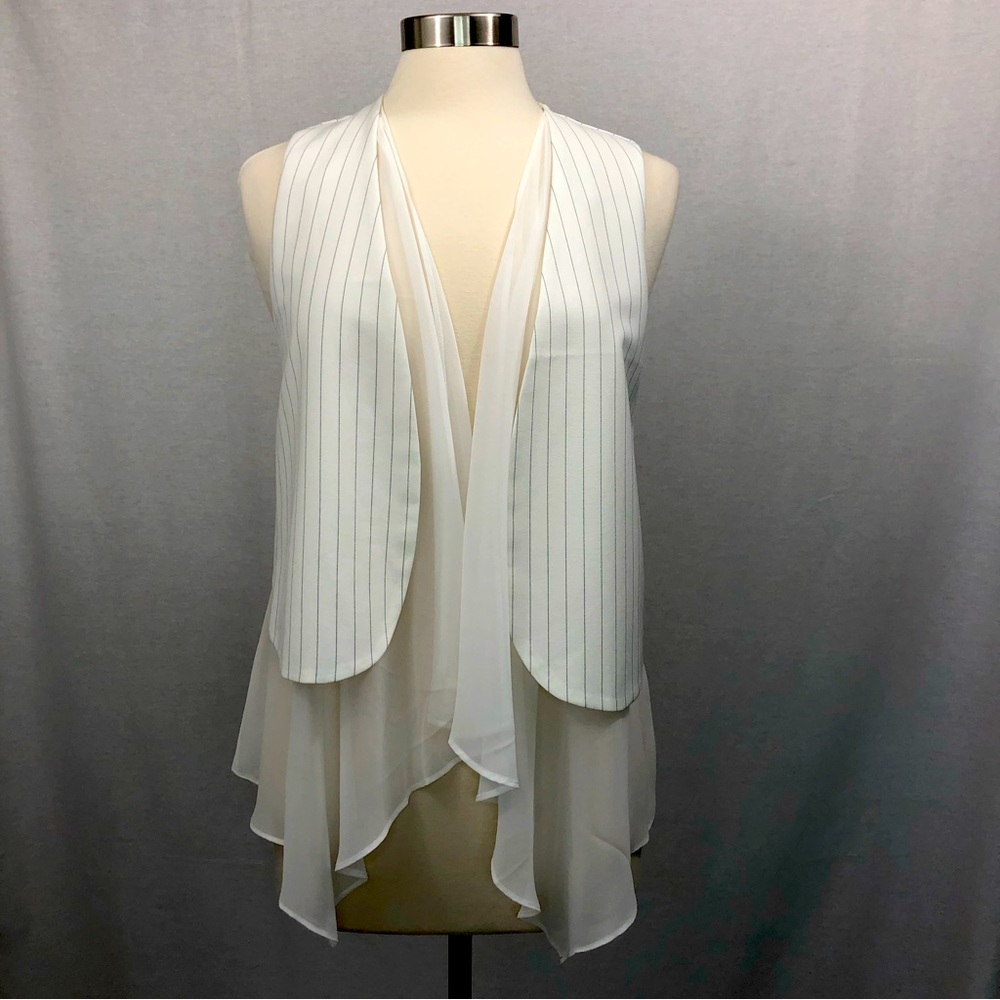 Patrizia Luca Off White Cascading Layered Vest NWT Size XS